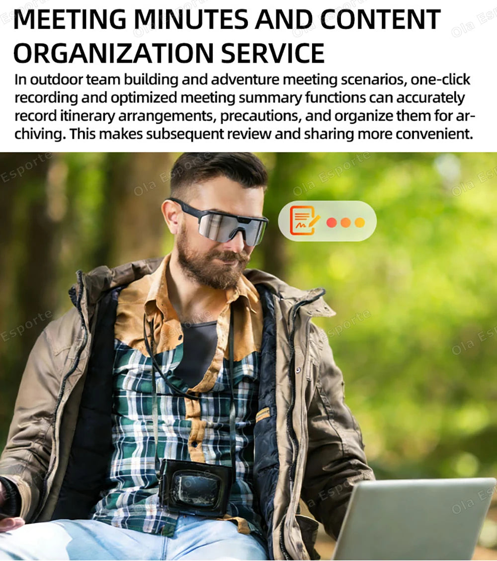 2026 New AI Smart Shooting & Recording Glasses with 800W Camera HD Anti-shake Bicycle Riding Shooting Artifact Windproof Goggles