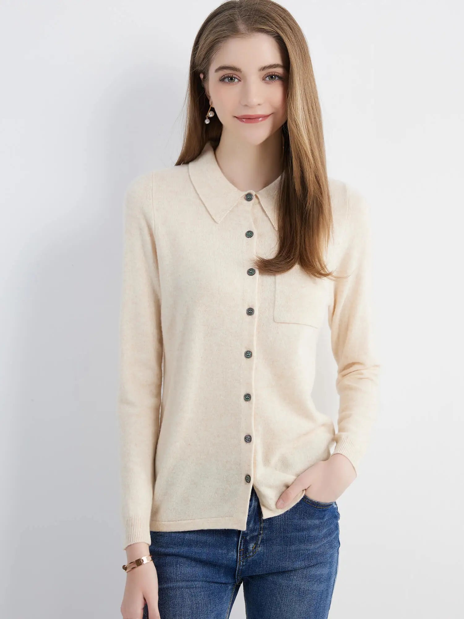 Cardigan for Women Tops Sweater Knitwears Cardigans Knit Coat 100% Wool 2023 Spring Vintage Jumper Jacket Clothes Korean Fashion
