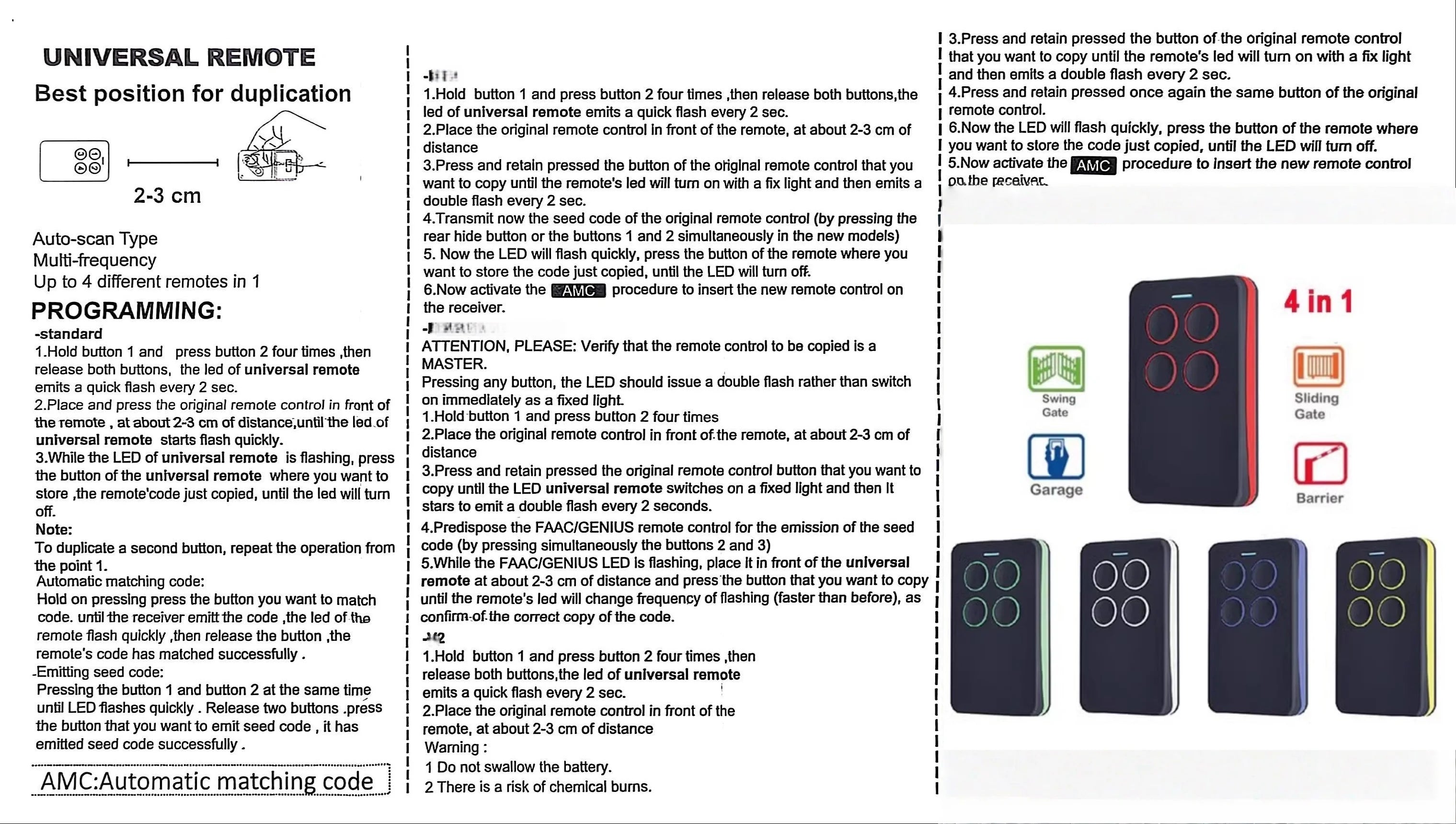 Best seller 260-868MHZ multi-frequency duplicate wireless remote control rf