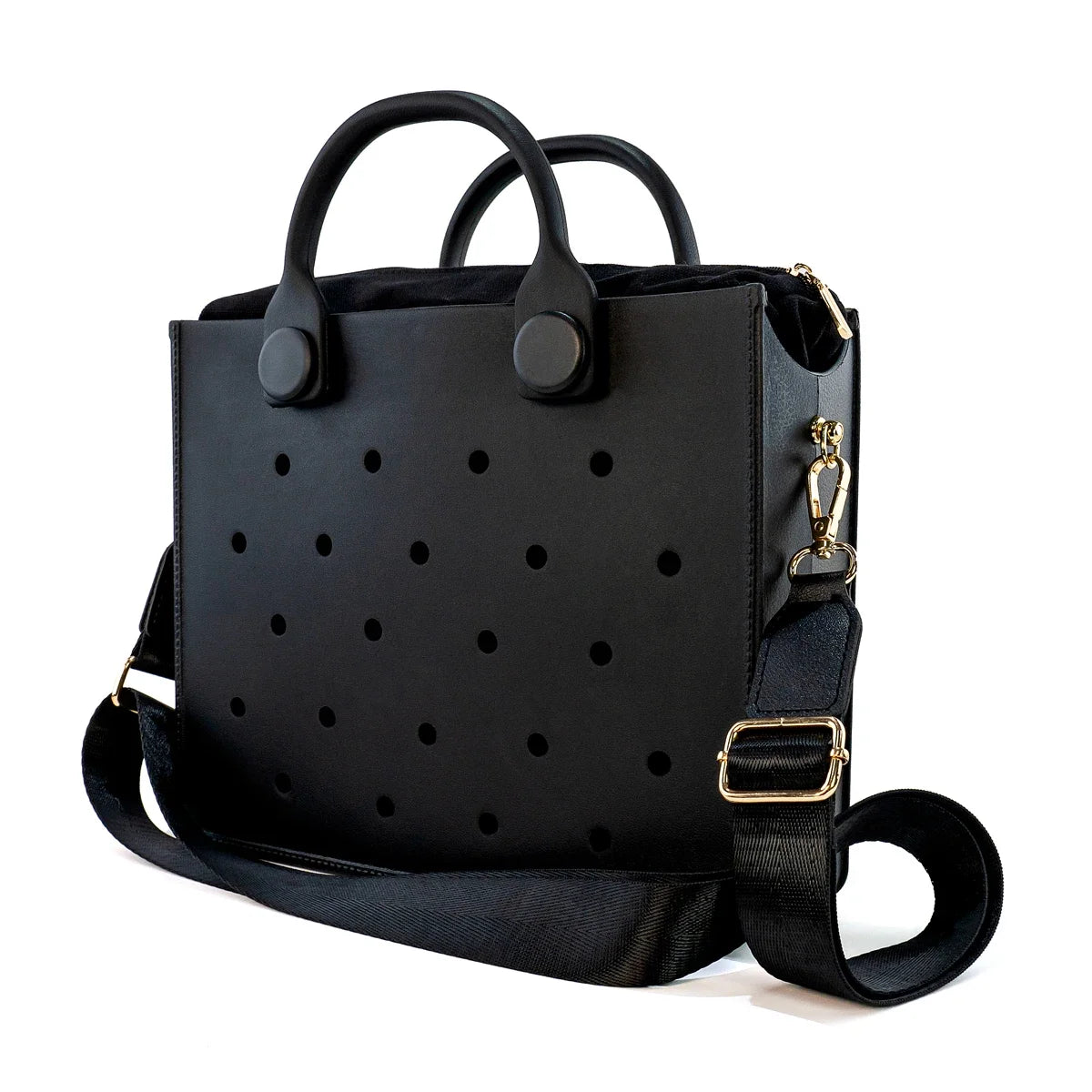 Fashion Storage EVA Large Leather Shoulder Bag Beach Tote Travel Handbag Storage for Women Casual Waterproof Bag Hole Fit Charms