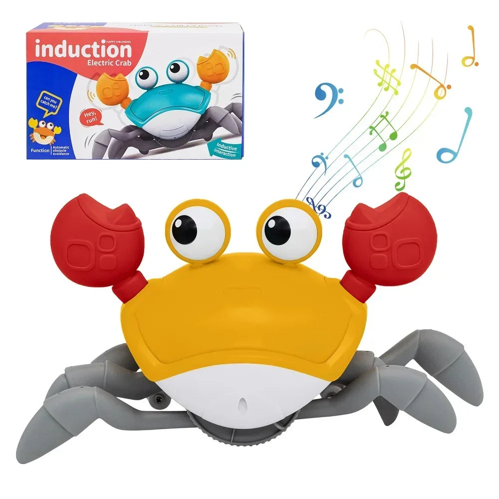 New Auto-sensing Escape Crab toy Children Crawling Avoiding Obstacles Electronic Pet With Music Baby Walking Toy Without battery