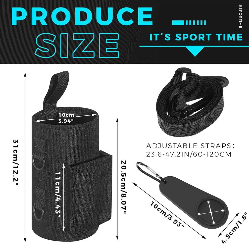 Magnetic Gym Water Bag,Water Bottle Tumbler Carrier Holder With Phone Pockets & Shoulder Strap,Sports Magnet Water Bottle Sleeve