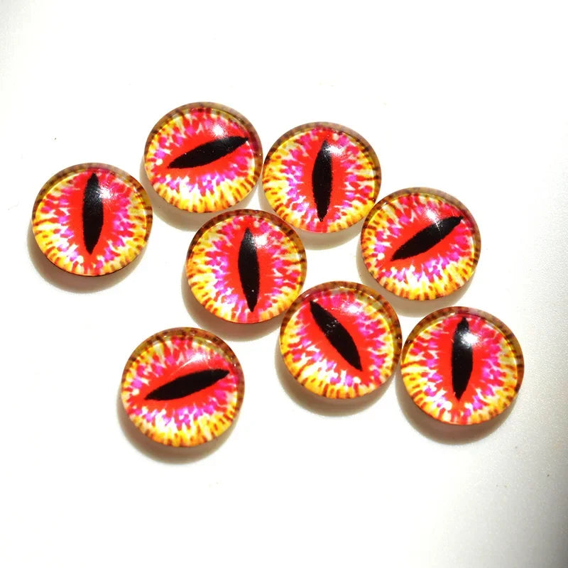 glass eyes cabochons Round 6MM-30MM Round Dome Dragon Eye Dragon Cat Eye Toys DIY Jewelry Accessory MIX Pupil Eye Cameo