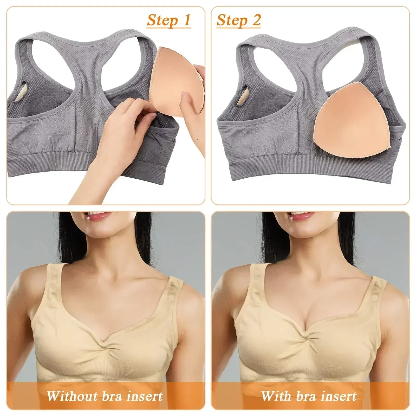 2025 Triangle Sponge Push Up Bra Pads Set for Women Invisible Insert Swimsuit Bikini Breast Enhancers Chest Cup Pads Accessories