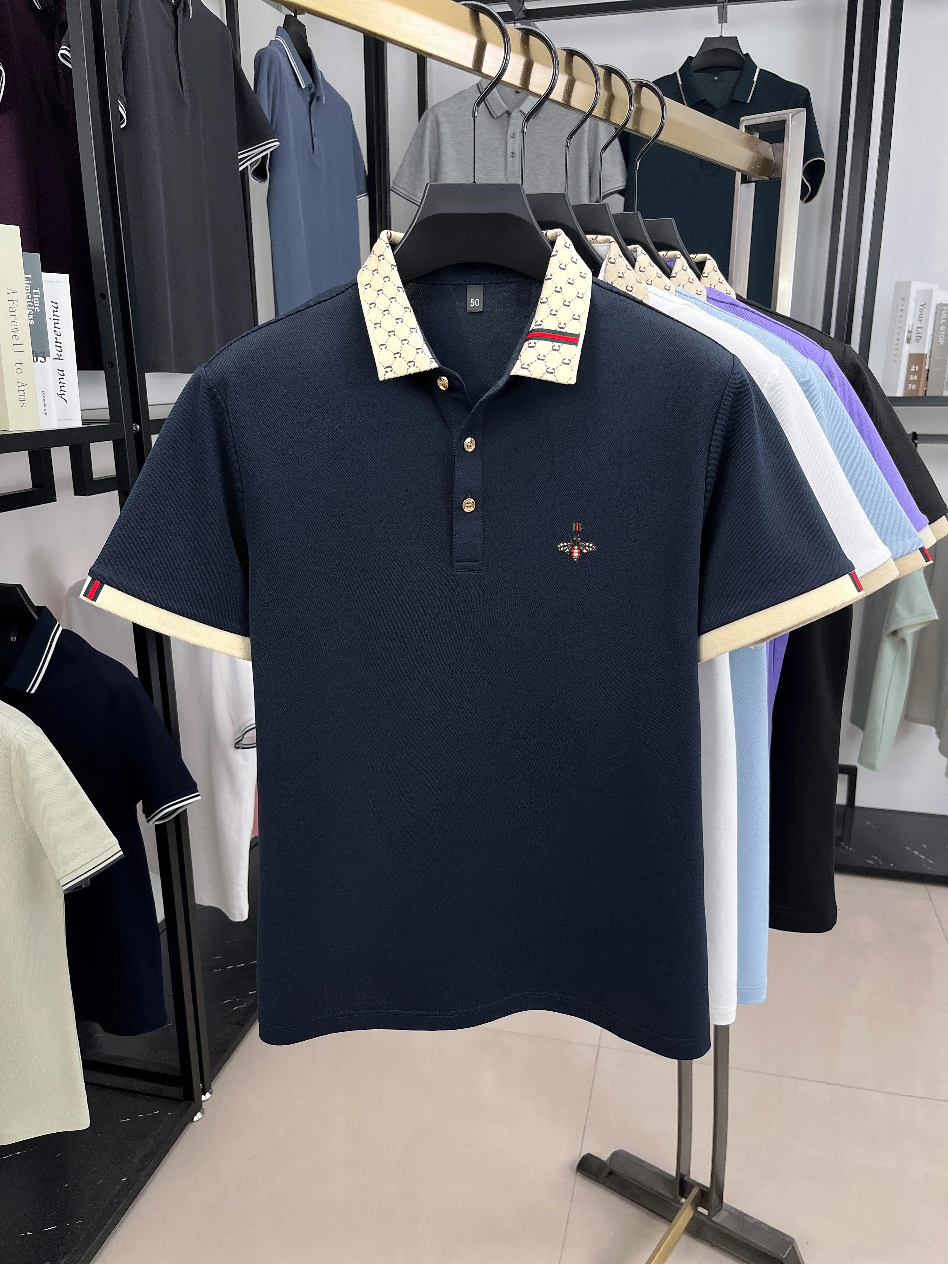 Trendy Men’s Short Sleeve Polo Tee