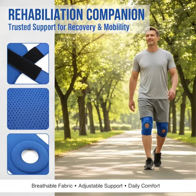 Kneepad Stabilizer Fitness Knee Pads Adjustable Compression Knee Support Brace for Knee Pain, Arthritis, Sports and Recovery
