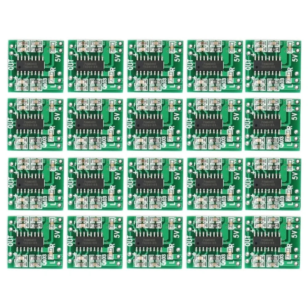 5-20Pcs PAM8403 Mini Power Amplifier Board 2-Channels Stereo Audio Amplifier Module for Arduino 2.5V-5.5V 2*3W USB Power Supply