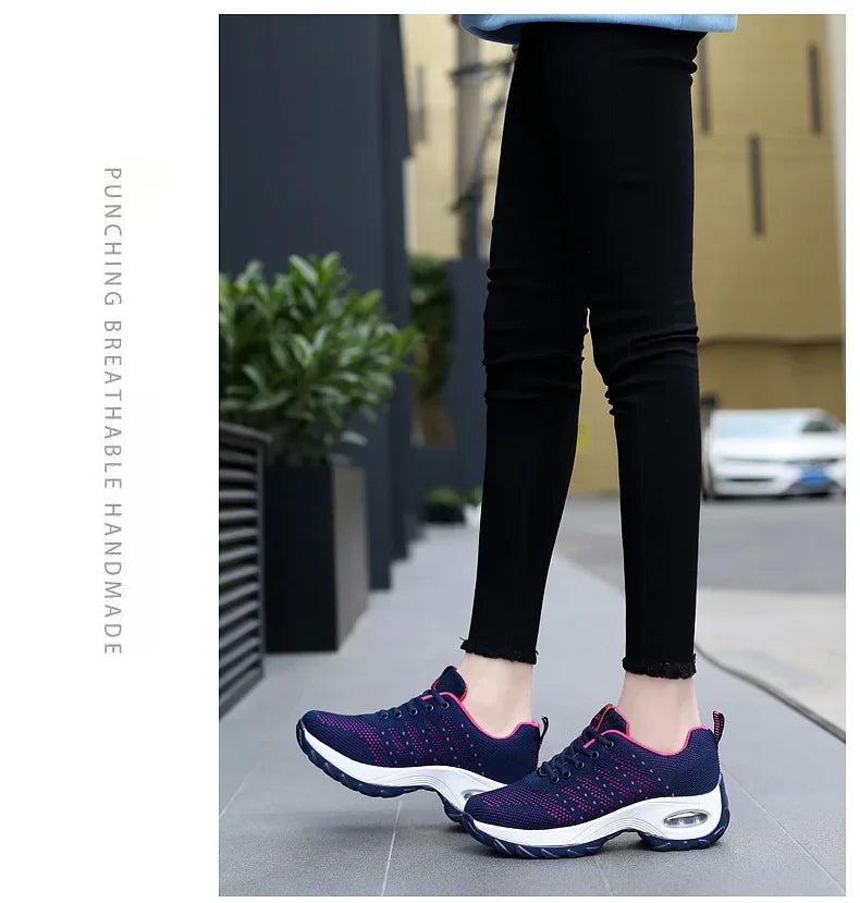 Woman Sneakers Fashion Casual Shoes Summer Cushion Mesh Female Shoes Comfortable Breathable Heightening Sneakers for Women