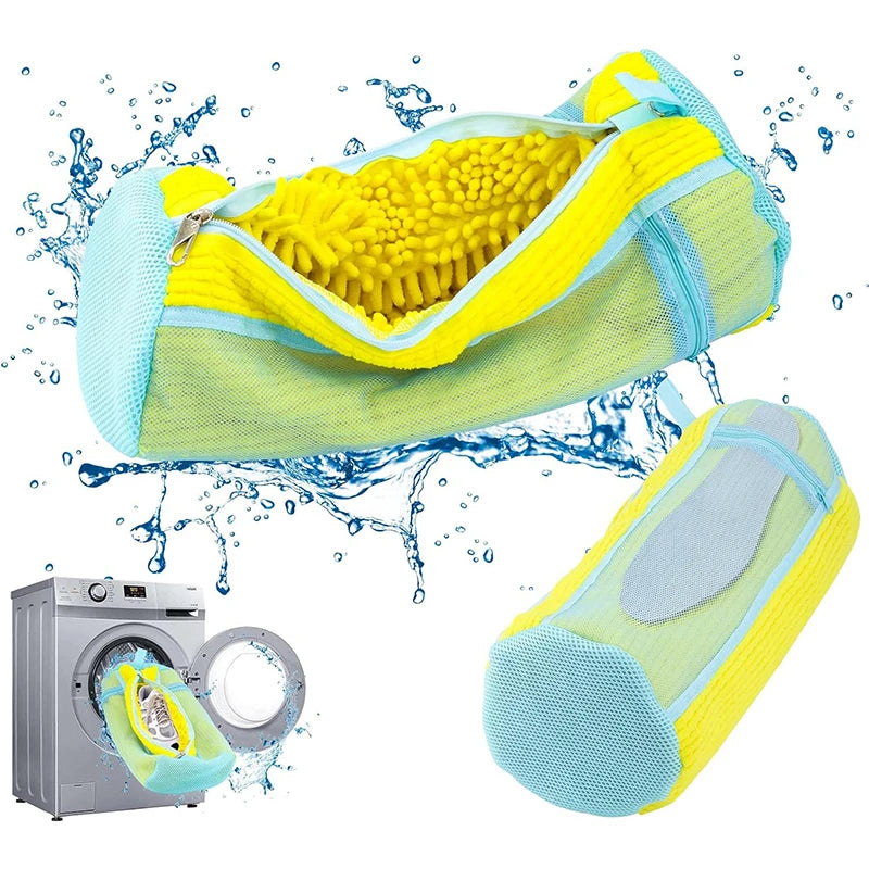 Durable Shoe Washing Machine Bag for All Shoe Types-Yellow ,Ideal for Sneakers and Casual Shoes,Laundry Wash Bag