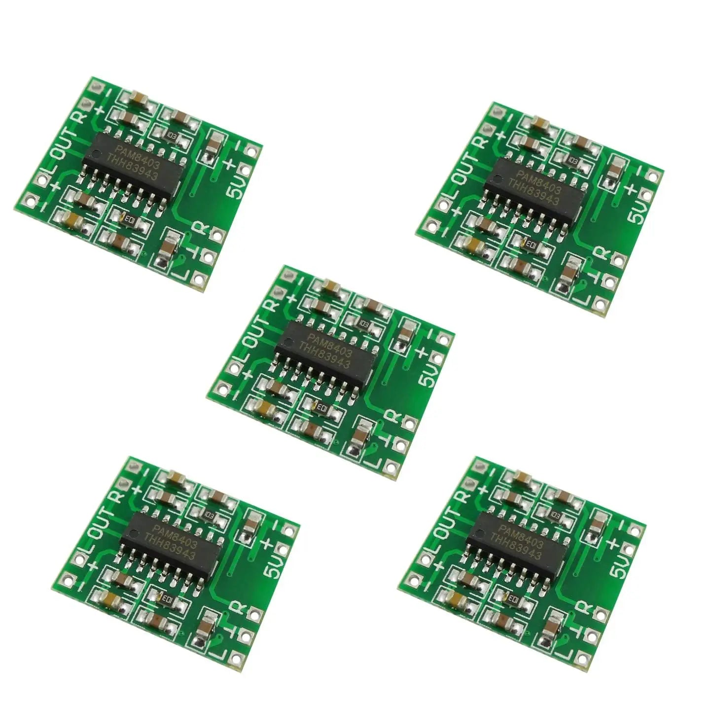 5-20Pcs PAM8403 Mini Power Amplifier Board 2-Channels Stereo Audio Amplifier Module for Arduino 2.5V-5.5V 2*3W USB Power Supply
