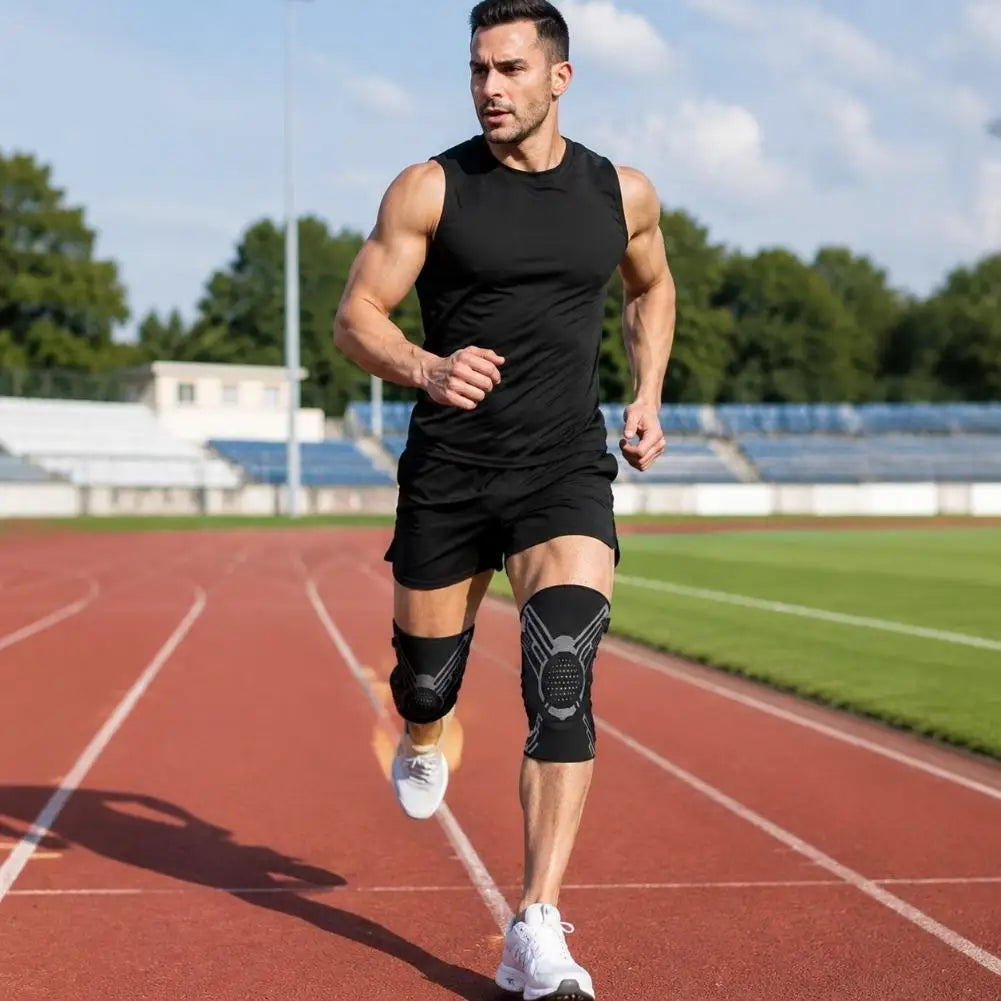 Knob Adjustable Knee Brace 360 Degree Protection Spring Lateral Support Anti-Slip Silicone Pads Breathable Knee Sleeve