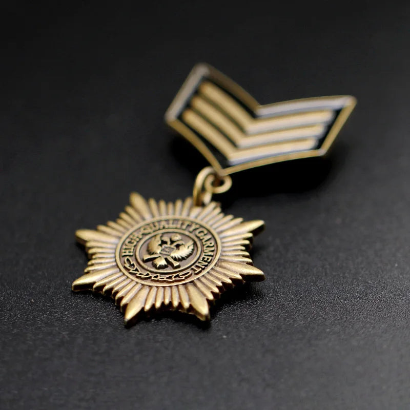 Hot selling trendy product Instagram style coat badge clothing accessories Cross Crown Medal brooch