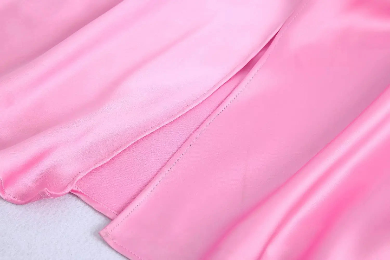 Suninheart Mid-calf Satin Dress Elegant Pink Sexy Sleeveless Cut Out Party Dresses Casual Holiday Birthday Women Clothing