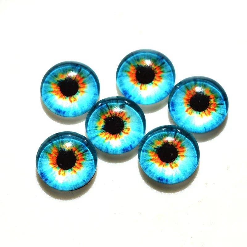 glass eyes cabochons Round 6MM-30MM Round Dome Dragon Eye Dragon Cat Eye Toys DIY Jewelry Accessory MIX Pupil Eye Cameo