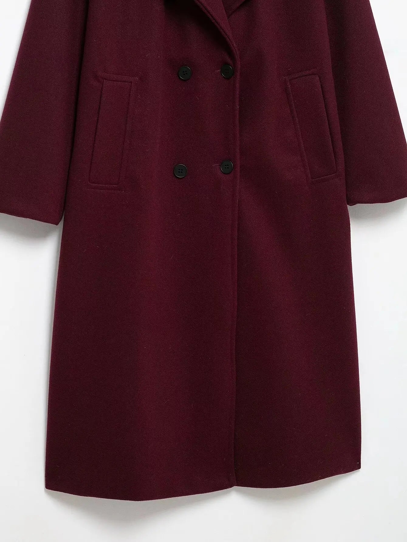 Retro Soft Material Loose Coat with Tweed Pattern Double Breasted Suit Collar Autumn Fashionable All-Match Women's Windbreaker