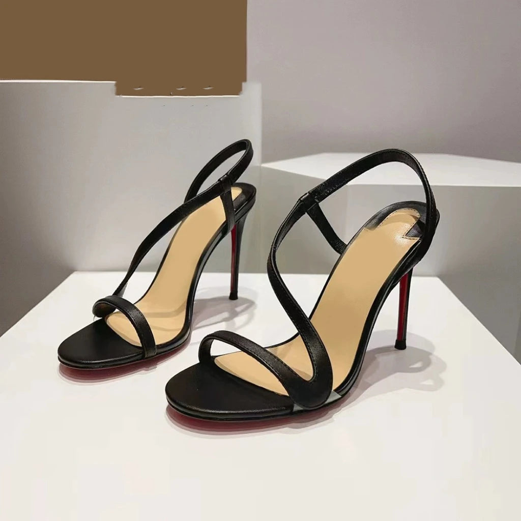 New Multi Color Serpentine Strap Women's Thin Heel Sexy High Heel External Sandals Fashion Sandals