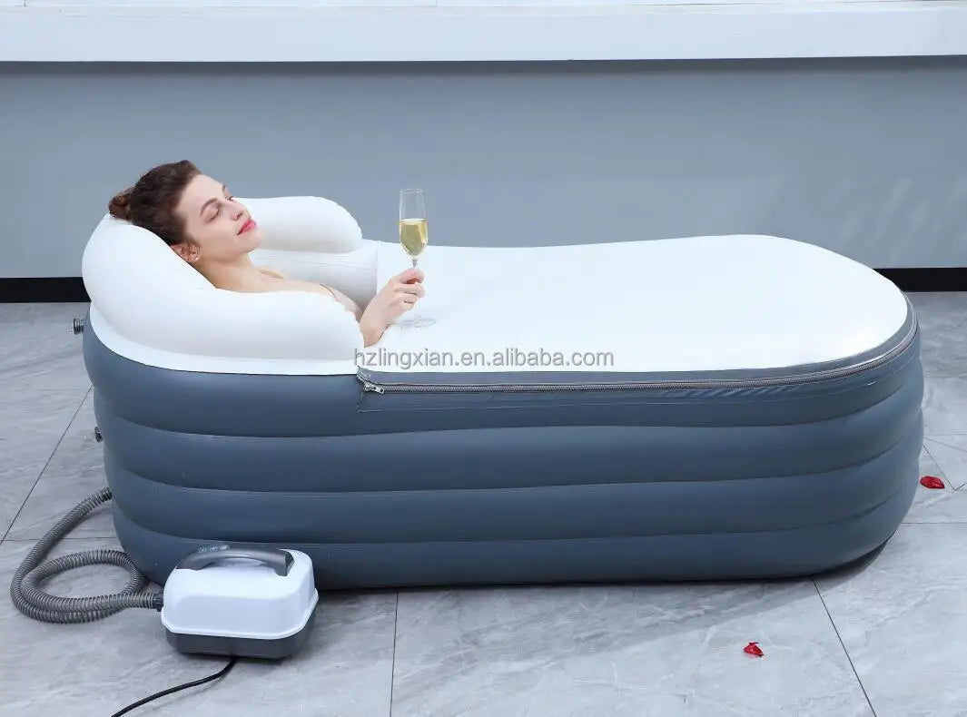 Inflatable Spa Tub with Electric Air Pump Hot and Cold Therapy Pvc Portable Hot Tub Spa Portable Tub