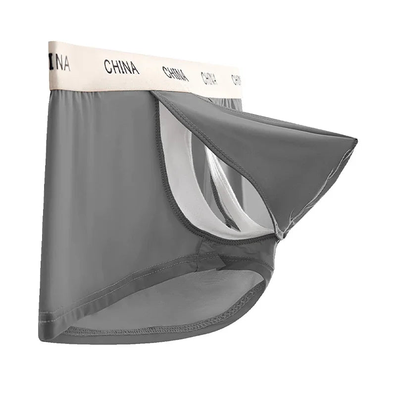 Open Front Underwear Men Sexy Men's Boxer Shorts Panties Breathable Pouch Bulge Underpants Male