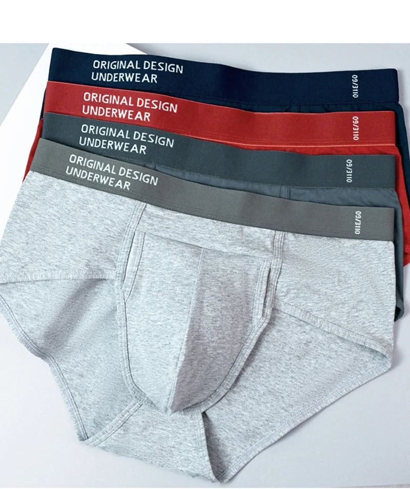 Men's Cotton Briefs High Quality Comfortable Underpants Breathable Soft Underwear Male Large Size U Bulge Pouch Panties Cueca