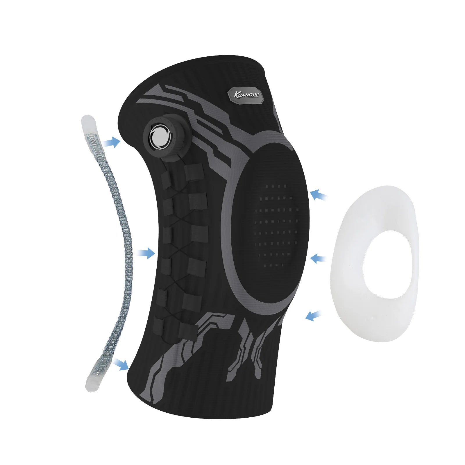 Kuangmi Smart Knee Brace Adjustable Compression with Mechanical Knob - for Stability & Pain Relief & Sports & Daily Use