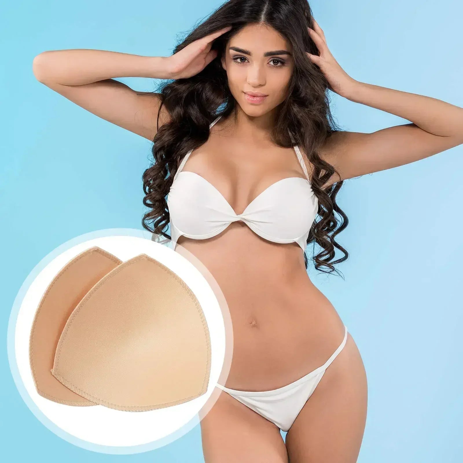 2025 Triangle Sponge Push Up Bra Pads Set for Women Invisible Insert Swimsuit Bikini Breast Enhancers Chest Cup Pads Accessories
