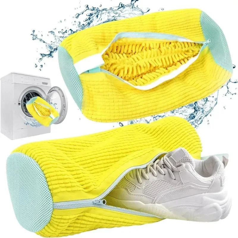 Laundry Bags Shoe Washing Machine Bag-with Zipper Laundry Bag with Rich Fluff Inside, Perfect for Sneakers and Casual Shoes