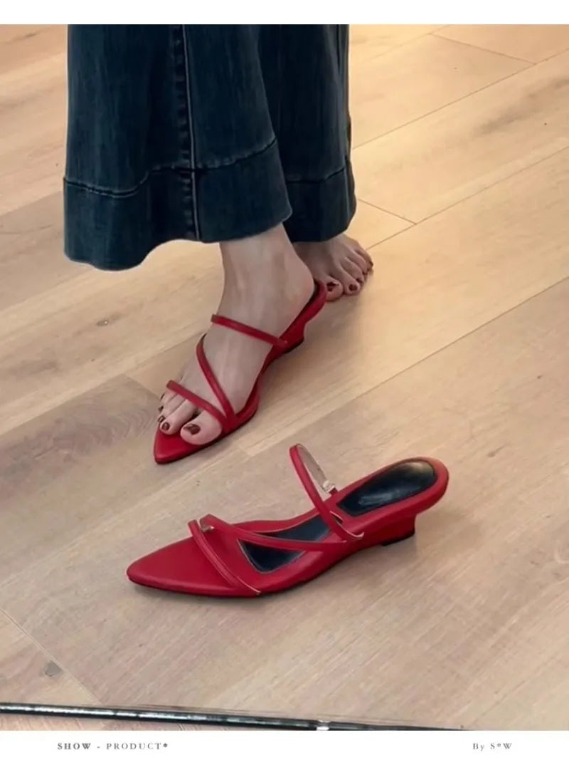 Hot selling Slippers Women Wedges Sandals High Heels Shoes Summer 2025 Sexy Beach Shoes Casual Flip Flops Slides Woman
