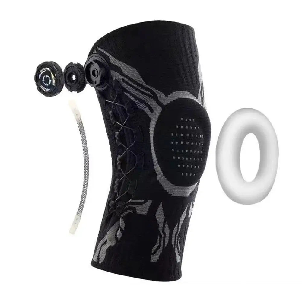 Knob Adjustable Knee Brace 360 Degree Protection Spring Lateral Support Anti-Slip Silicone Pads Breathable Knee Sleeve