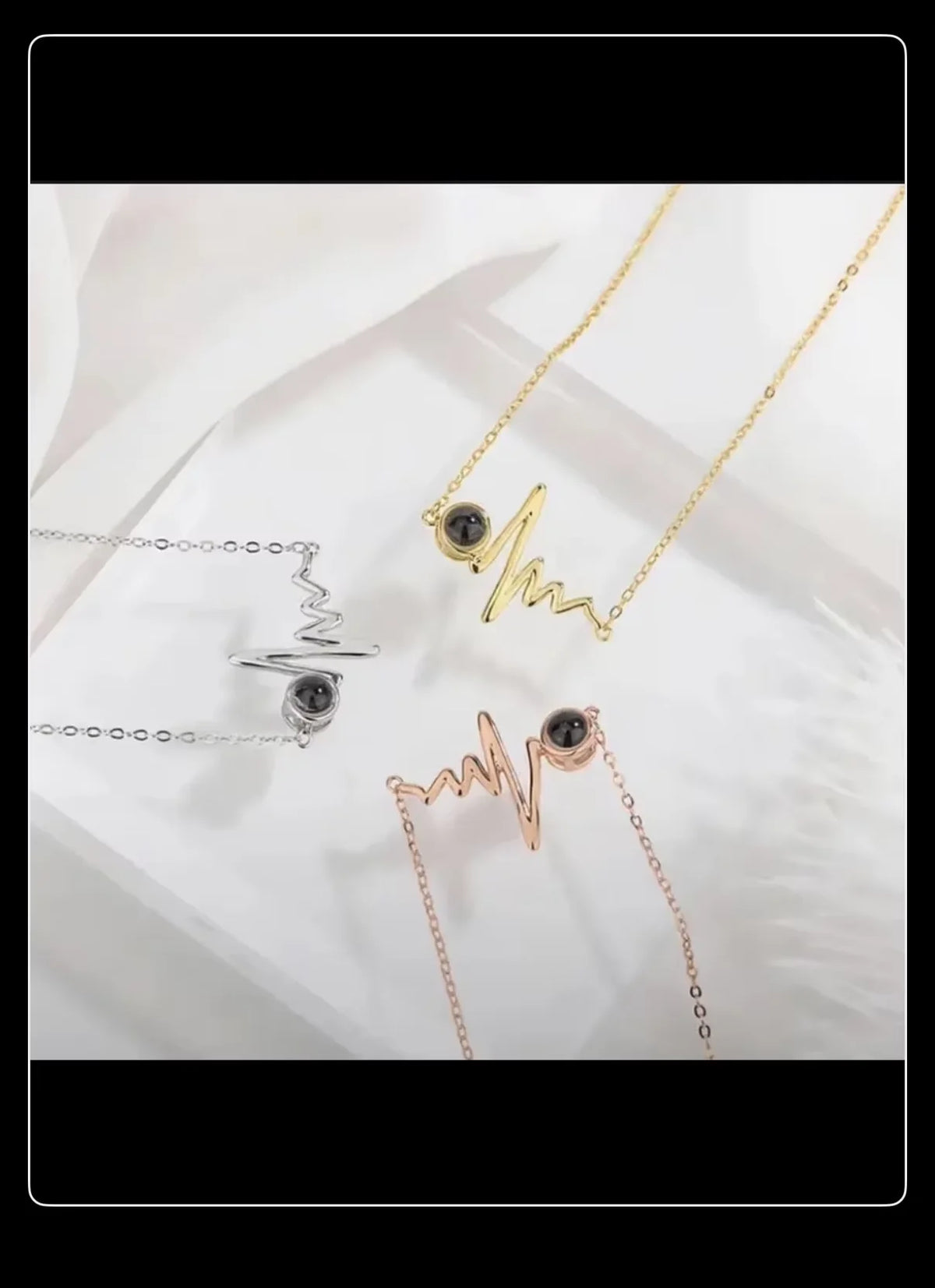 Valentine's Day Gift Photo Custom Projection Necklace Lock Shaped Projection Necklace Lover Family Wife Husband Memory Gift