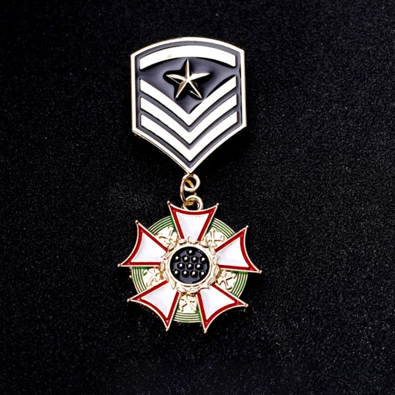 Hot selling trendy product Instagram style coat badge clothing accessories Cross Crown Medal brooch