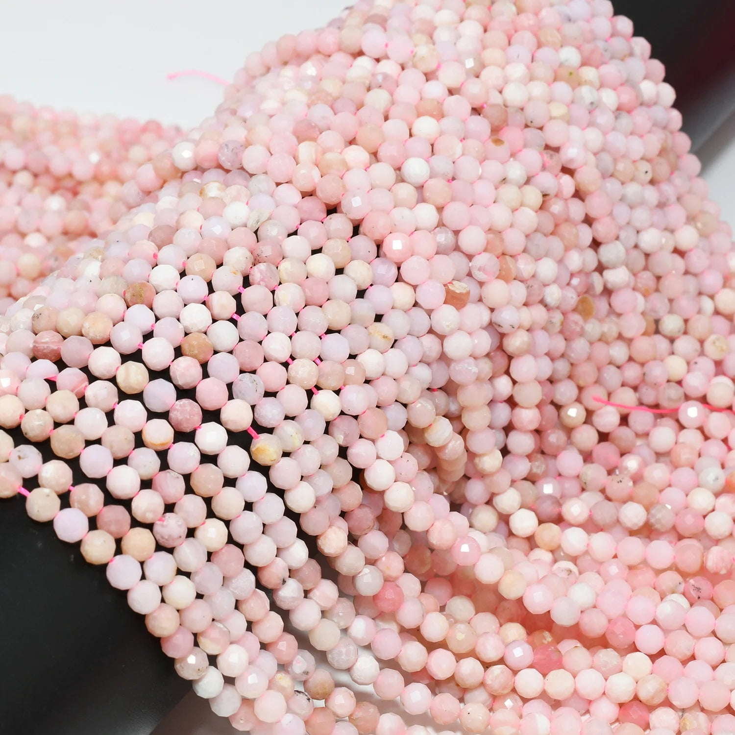 Natural Pink Opal Faceted Round Beads 2mm/3.3mm/4.5mm, Stock Of 2mm Changed from 25th July