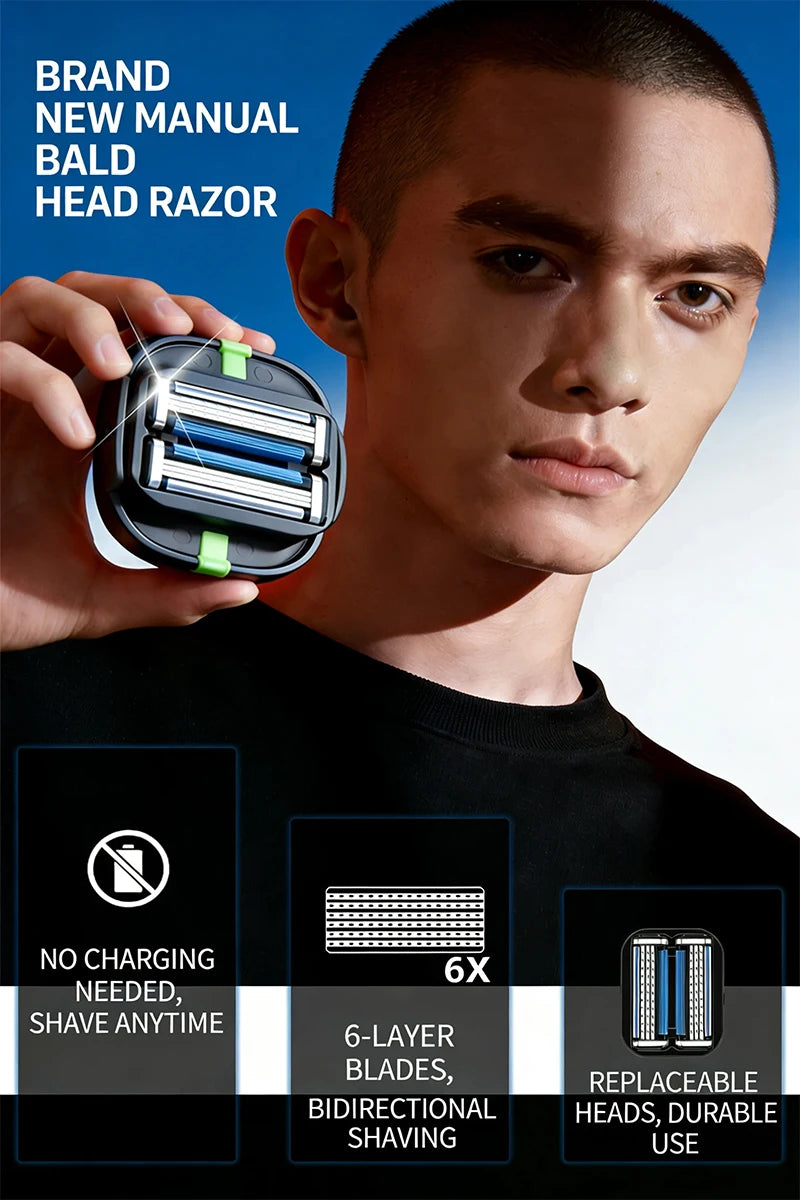 Shavcooo HR100 Multifuntion Hair Shaving Razor Mens Head Shaver Women Body Shaver Portable Safety Haircut Razor with Storage Box