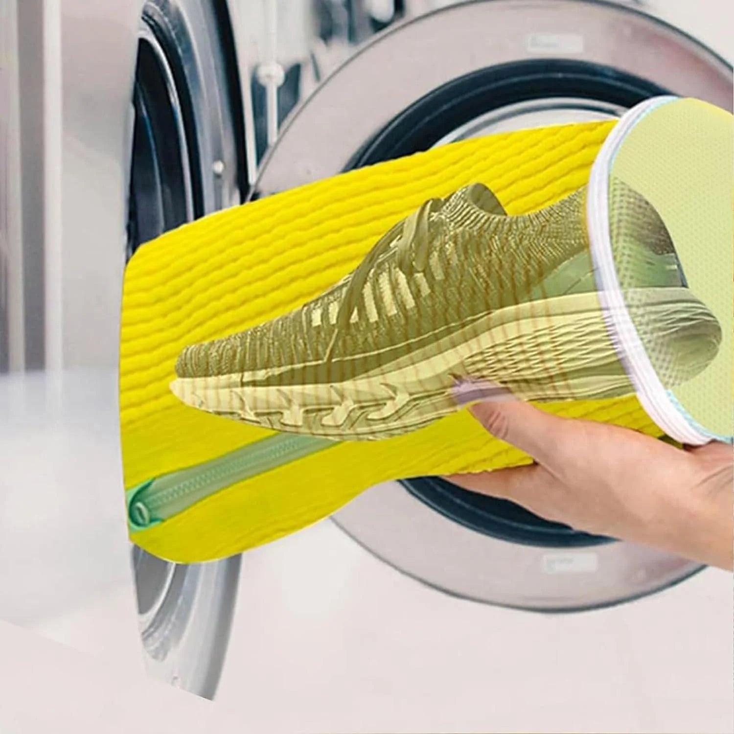 Shoe Washing Machine Bag Laundry Wash Bag for All Shoe Type Ideal for Sneakers Casual Shoes Reusable with Soft Cleaning Bristles