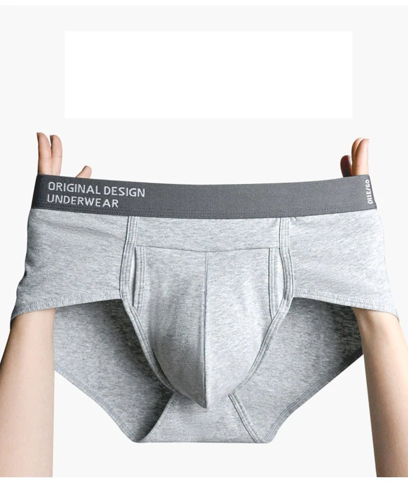 Men's Cotton Briefs High Quality Comfortable Underpants Breathable Soft Underwear Male Large Size U Bulge Pouch Panties Cueca