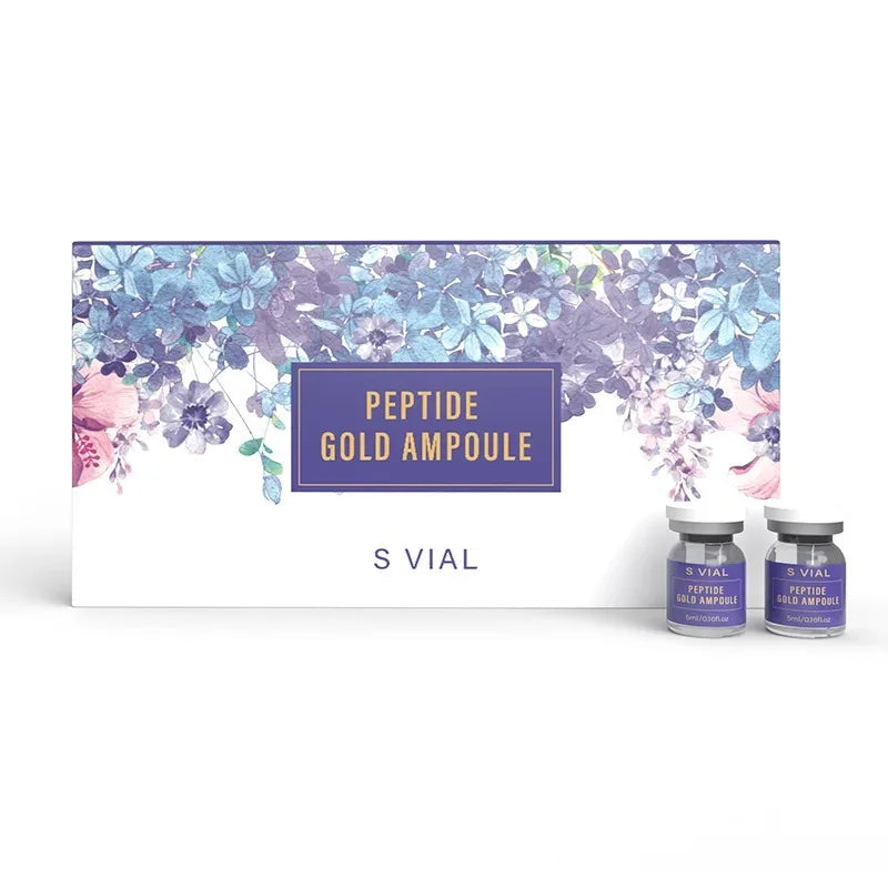 Salmon DNA Gold Peptide Ampoule Serum Kit - 10 Vials x 5ml - Brightening Whitening Moisturizing Face Skin Care Booster