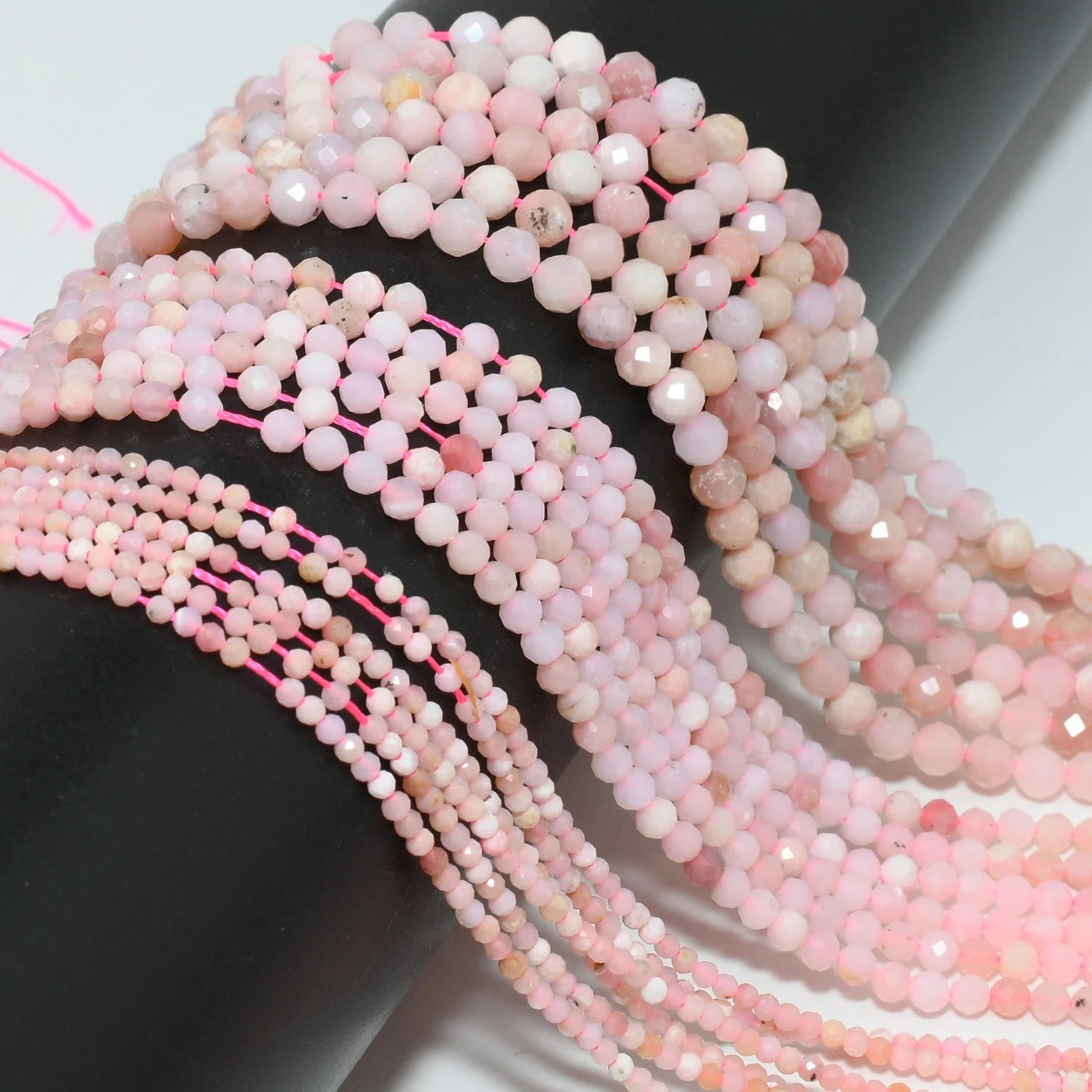 Natural Pink Opal Faceted Round Beads 2mm/3.3mm/4.5mm, Stock Of 2mm Changed from 25th July