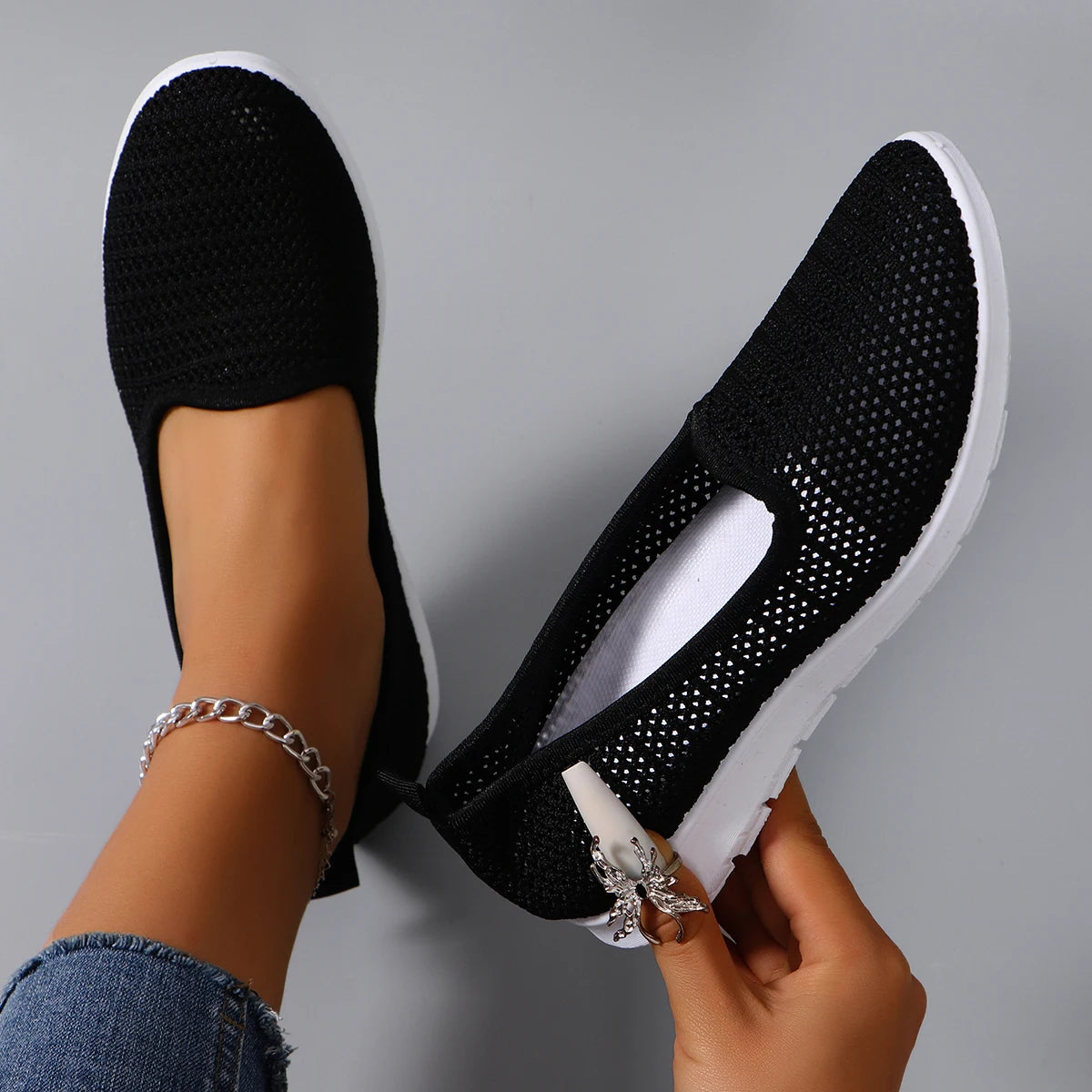 Women's summer breathable mesh flat shoes women's shoes casual sneakers shoes, clearance free shipping