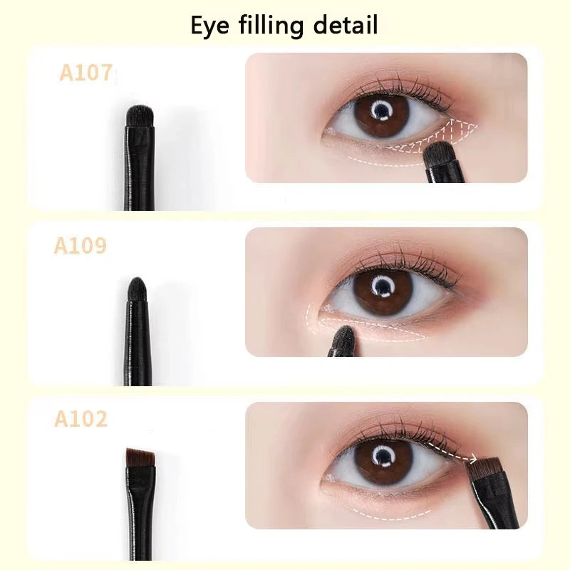 6-Piece Eye Makeup Brush Set: Professional Soft Contour Eyeshadow Brush, Small Eye Makeup Brushes for Detailed Eye Makeup, Facia