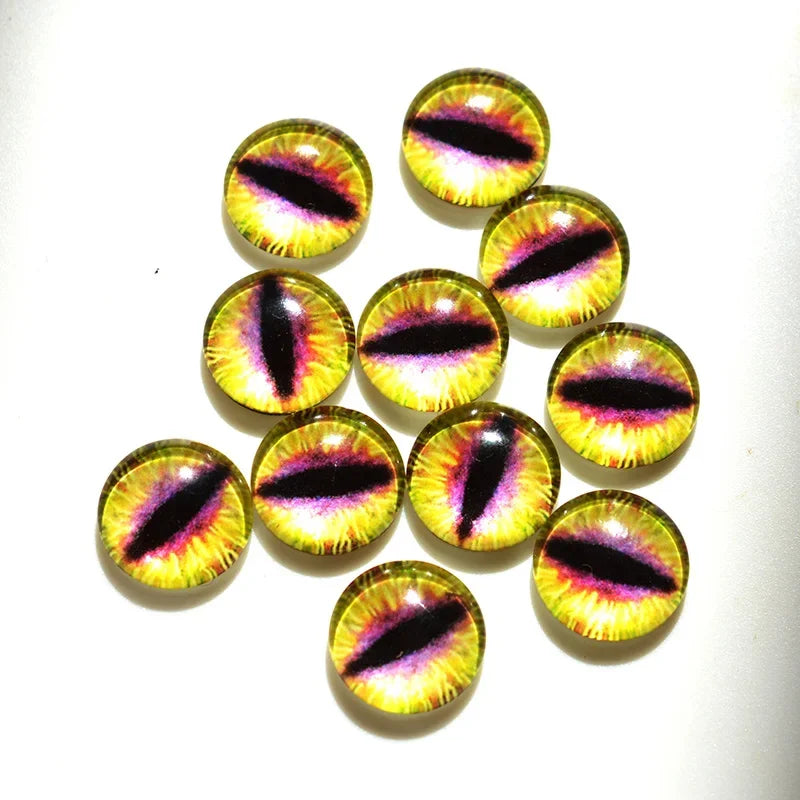 glass eyes cabochons Round 6MM-30MM Round Dome Dragon Eye Dragon Cat Eye Toys DIY Jewelry Accessory MIX Pupil Eye Cameo