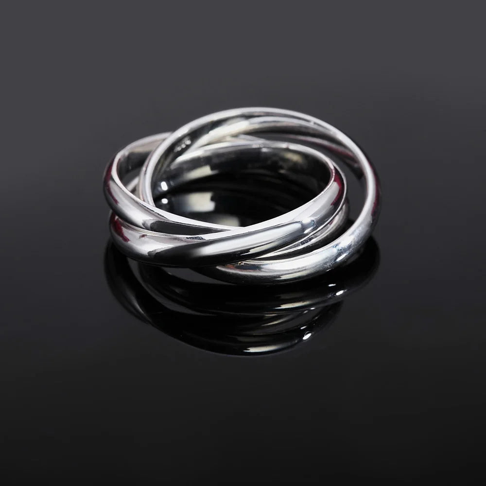 925 Sterling Silver Three Round Woman Rings Fine Jewelry Wholesale Trending Products Offers With Chshine Jewellery