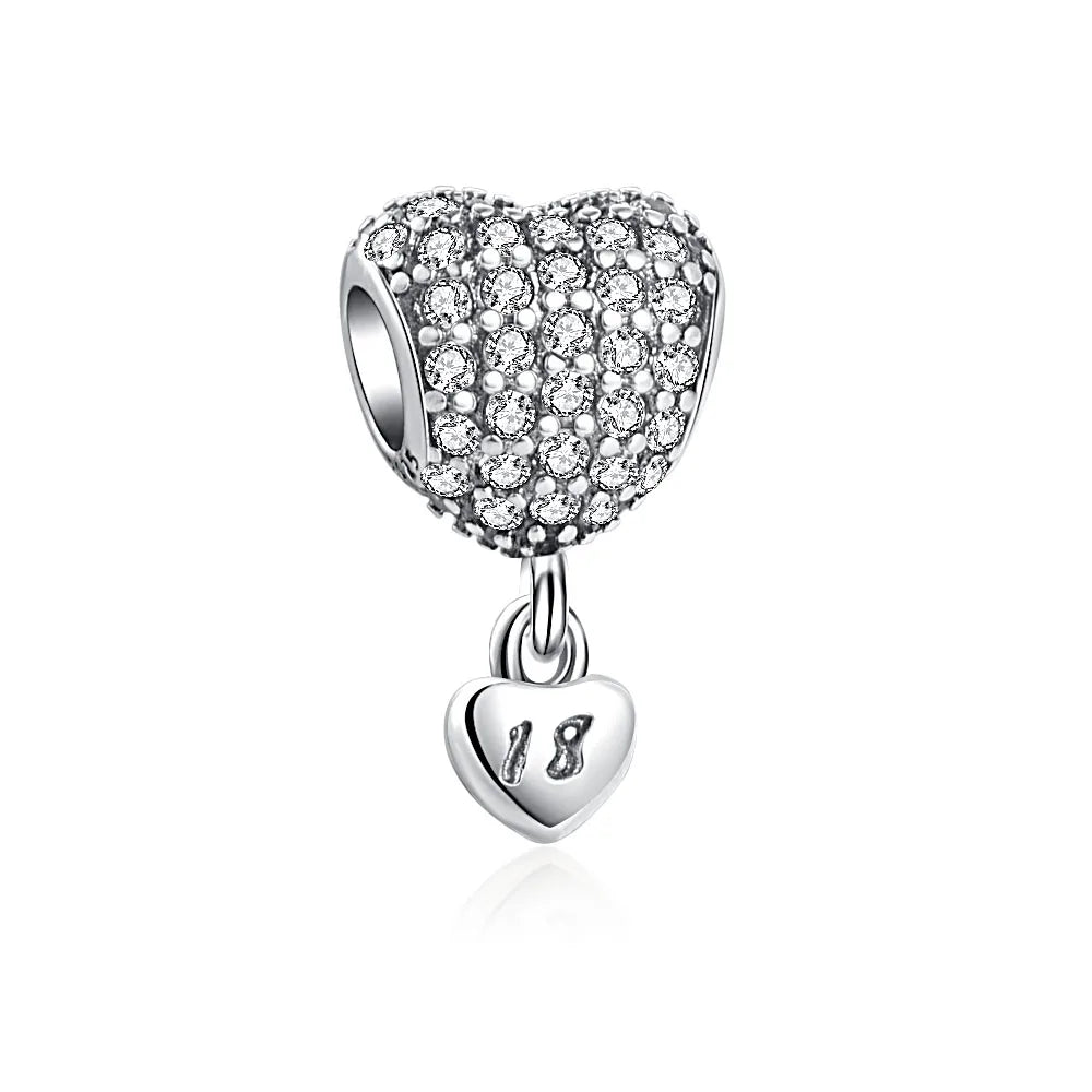 Hot Selling 925 Silver Sibling Daughter Heart-Shaped Charm Bead Suitable For Original European Bracelet DIY Women's Jewelry Gift