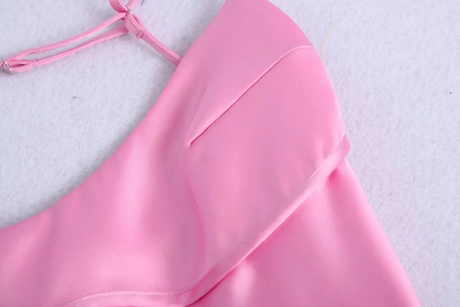 Suninheart Mid-calf Satin Dress Elegant Pink Sexy Sleeveless Cut Out Party Dresses Casual Holiday Birthday Women Clothing