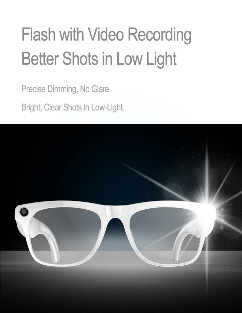 6K HD AI Camera Glasses 800MP Photochromic Multifunctional Smart Glasses Bluetooth Calling Photo Video ChatGPT Music Translation