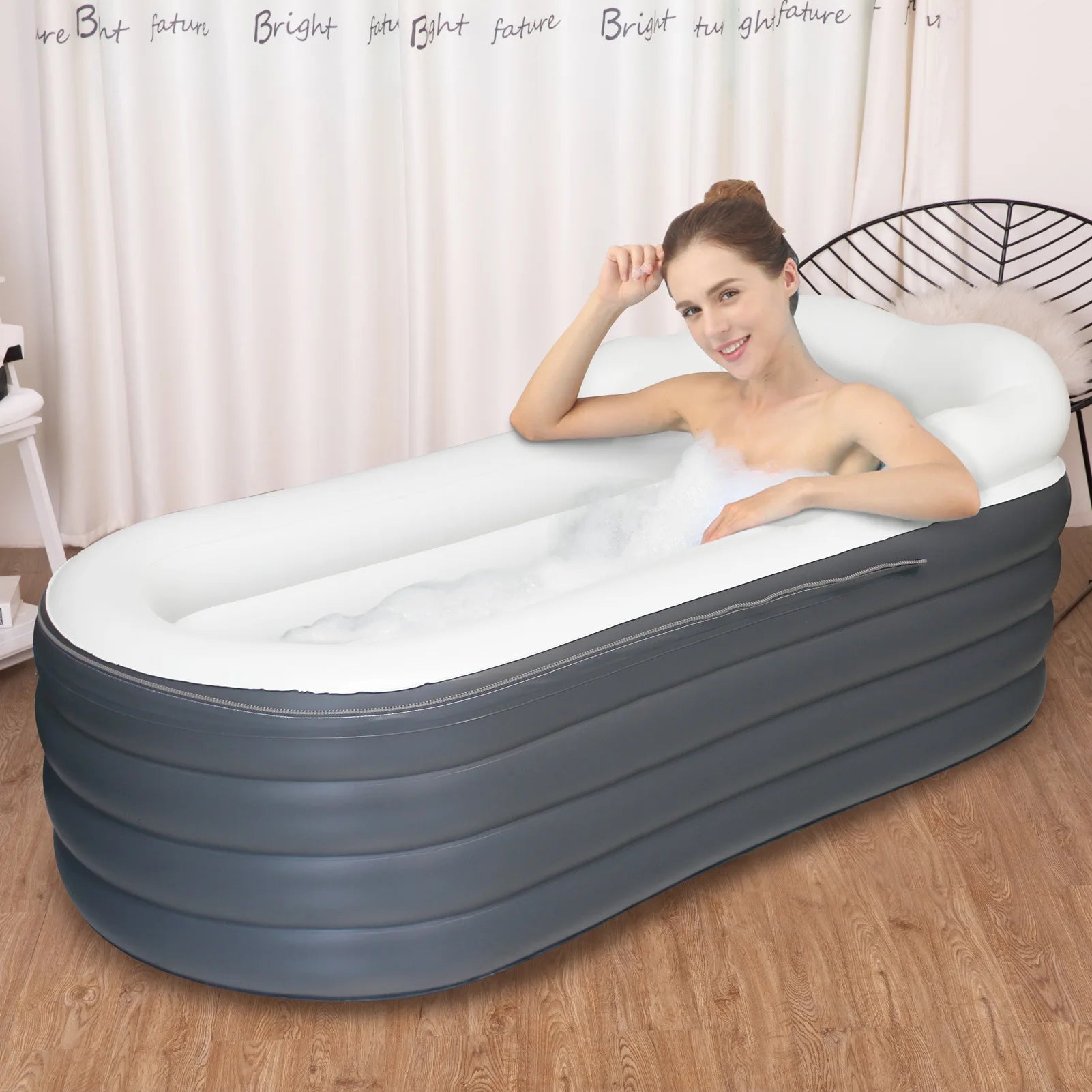 Inflatable Bathtub Folding Adult Bath Tub Home Full Body Soaking Big Portable Plastic Compact Apartment Sit Lie Bath Tub