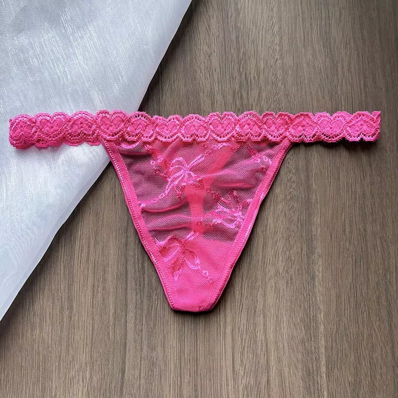Customized Crystal Letter Sexy Embroidered Women's Low Waist Underwear BikiniG-Strings Adjustable Waist Underwear Hot Wife Gift