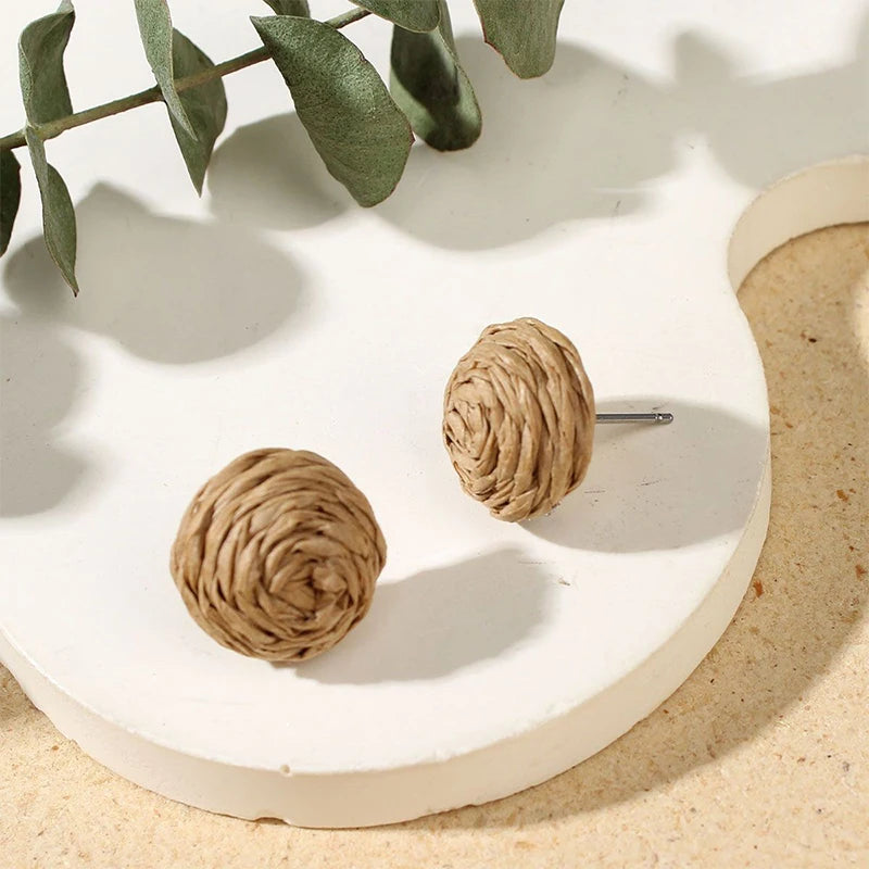 Cute Summer Flower Earrings Handmade Vacation Bohemian Earrings Exaggerated Beach Women Jewelry Party