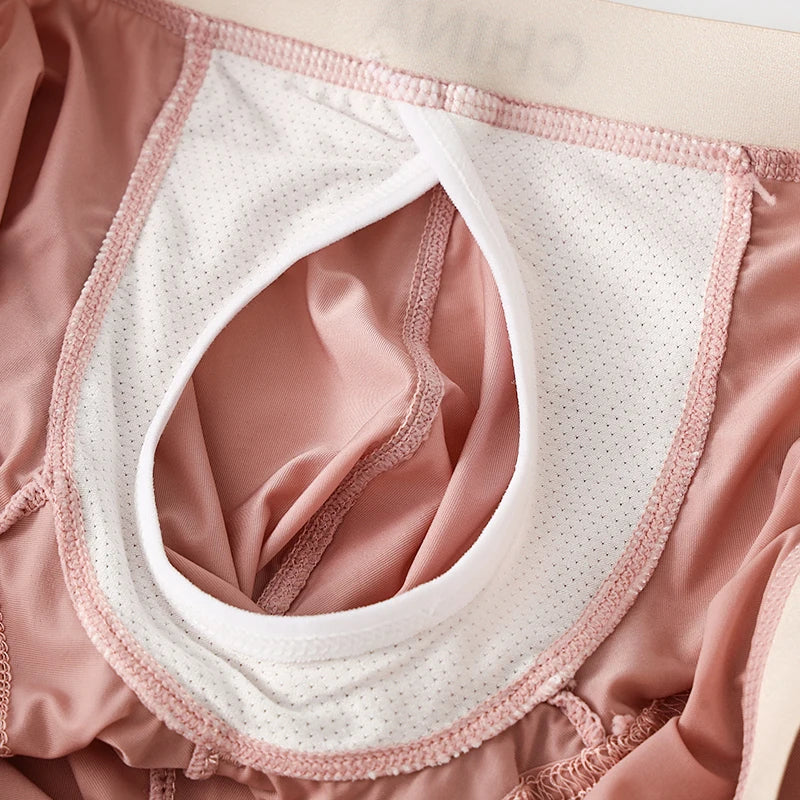 Open Front Underwear Men Sexy Men's Boxer Shorts Panties Breathable Pouch Bulge Underpants Male