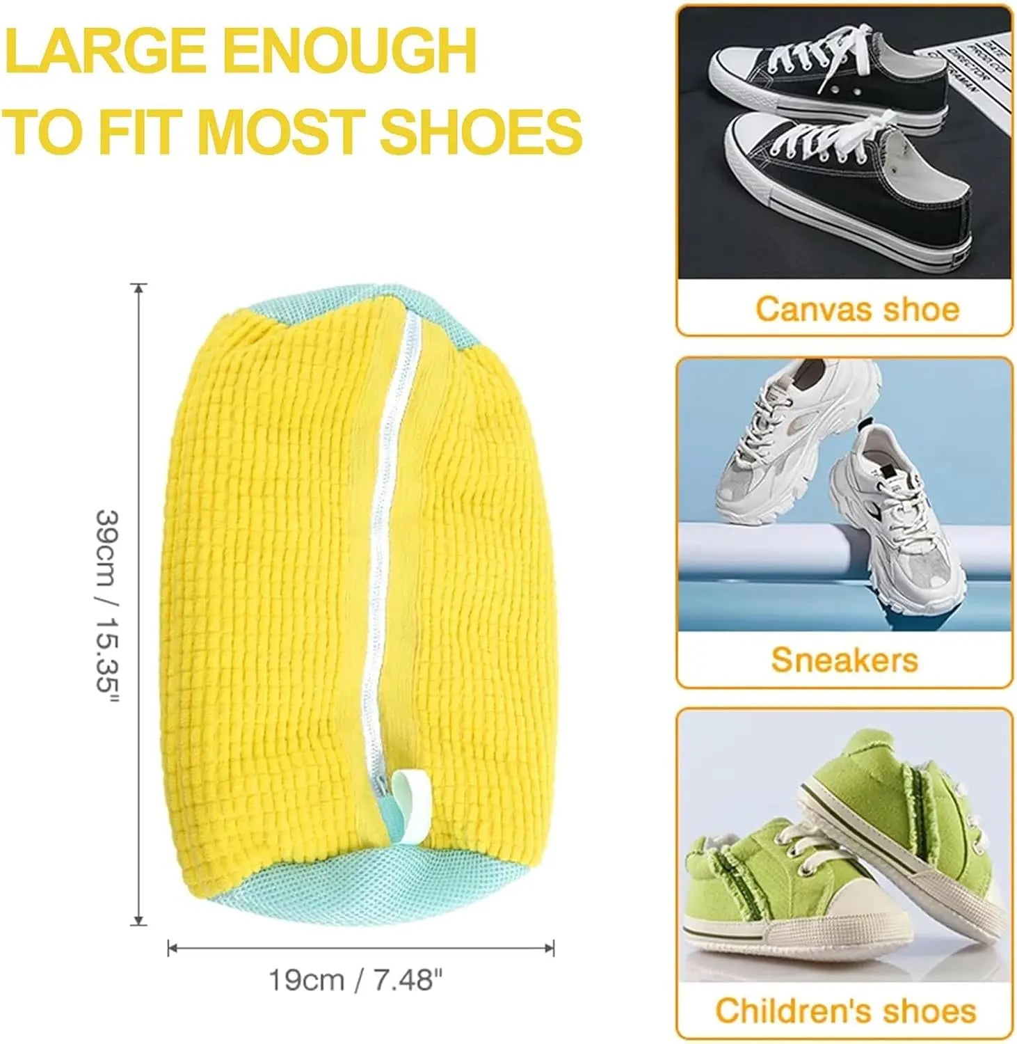 Shoe Laundry Bag for Washing Machine, Shoes Laundry Bag Sneaker Washing Bag for 360° Cleaning