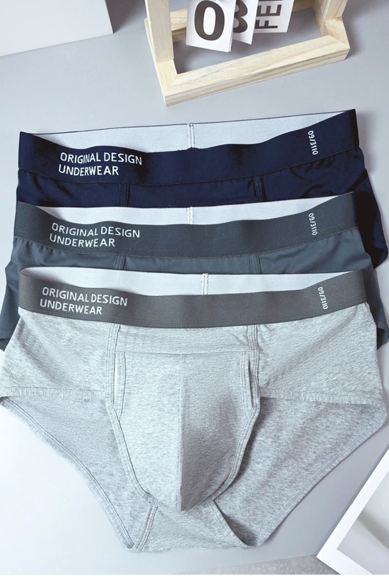 Men's Cotton Briefs High Quality Comfortable Underpants Breathable Soft Underwear Male Large Size U Bulge Pouch Panties Cueca
