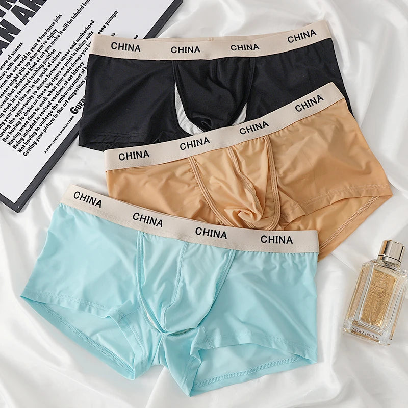 Open Front Underwear Men Sexy Men's Boxer Shorts Panties Breathable Pouch Bulge Underpants Male